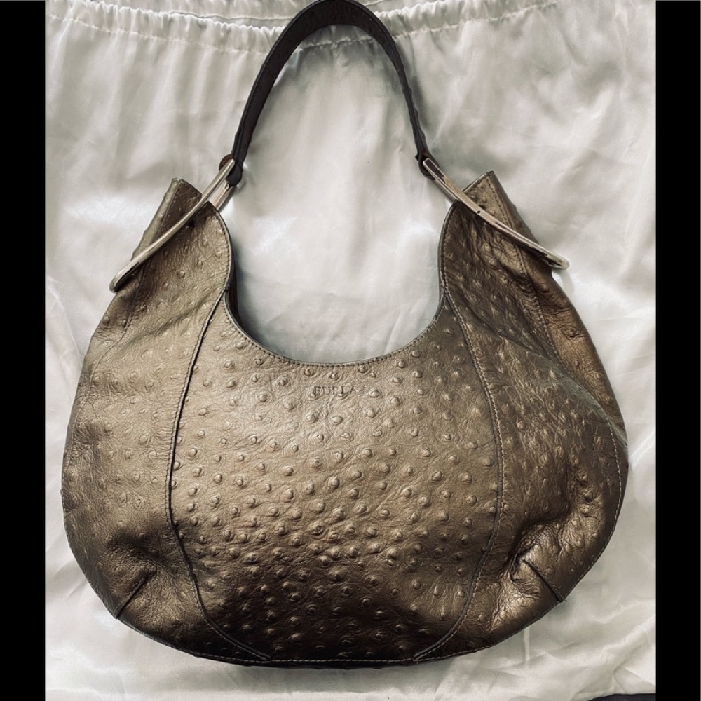 Furla Mini Ostrich Hobo